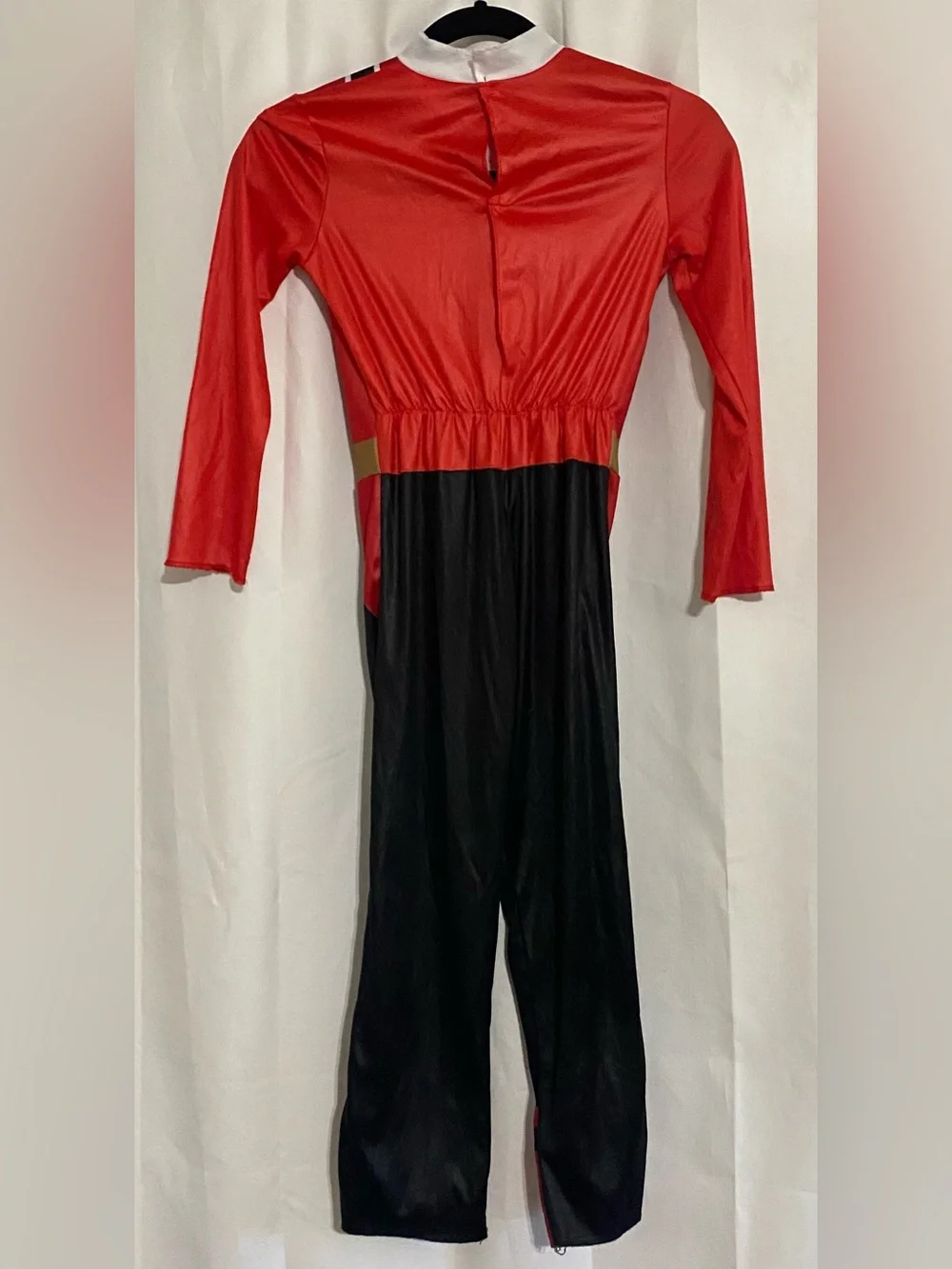 Power Ranger Red and Black Hero Jumpsuit with Gold Belt